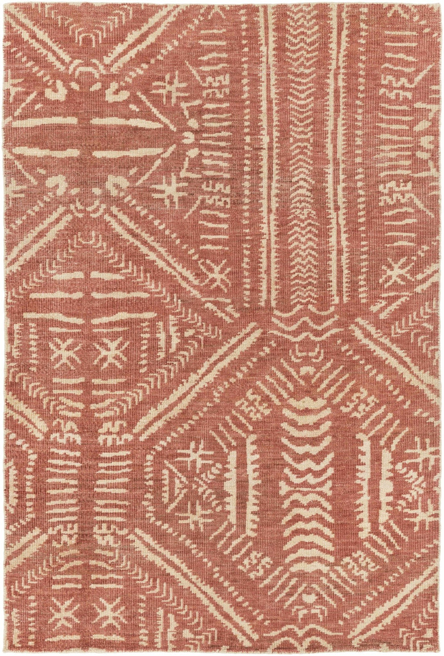 Penwortham Modern Style Rust And Beige Jute Area Rug - The Rug Decor