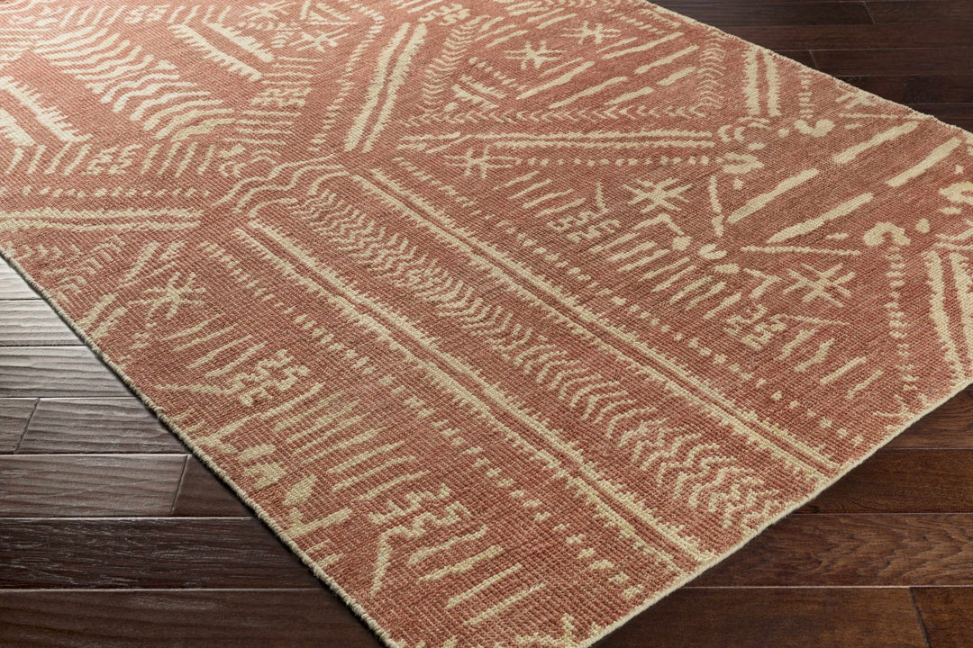 Penwortham Modern Style Rust And Beige Jute Area Rug - The Rug Decor