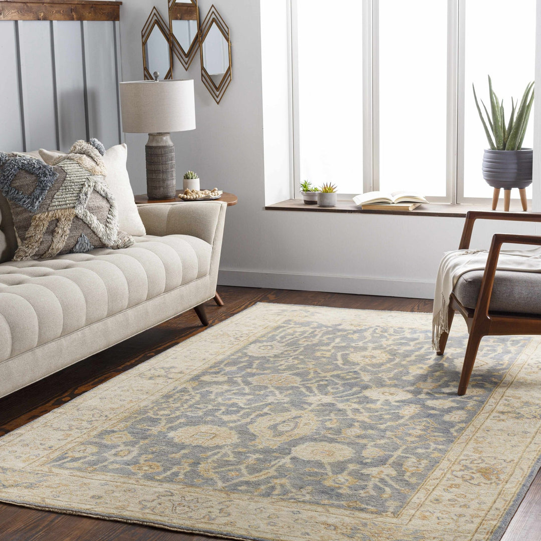 Penyffordd Traditional Oushak Design Beige And Gray Area Rug - The Rug Decor