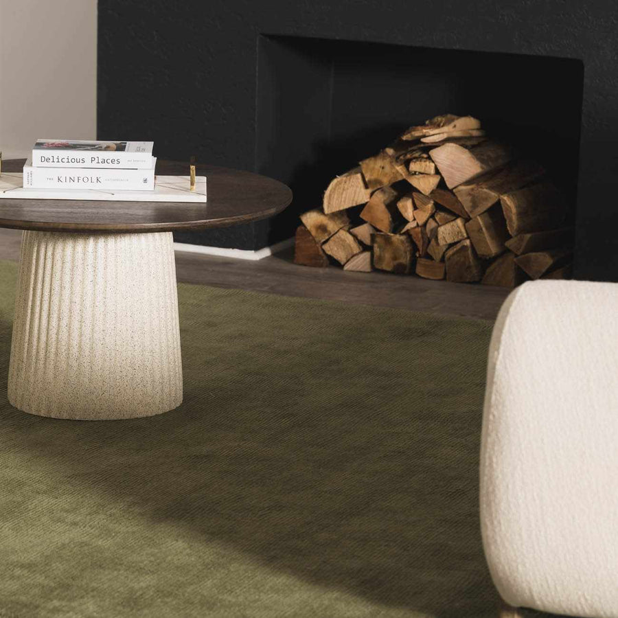 Peonia Brockton Contemporary Solid Sage Green Wool Area Rug - The Rug Decor
