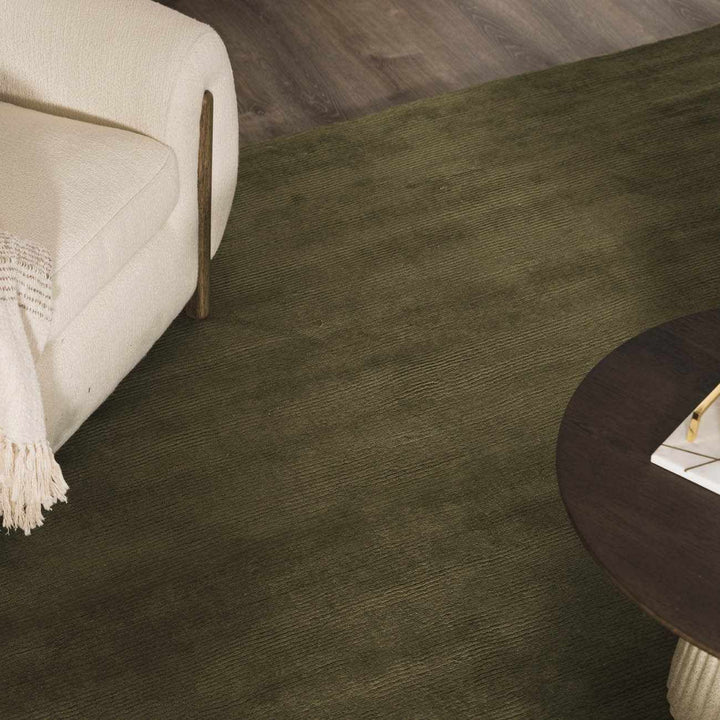 Peonia Brockton Contemporary Solid Sage Green Wool Area Rug - The Rug Decor