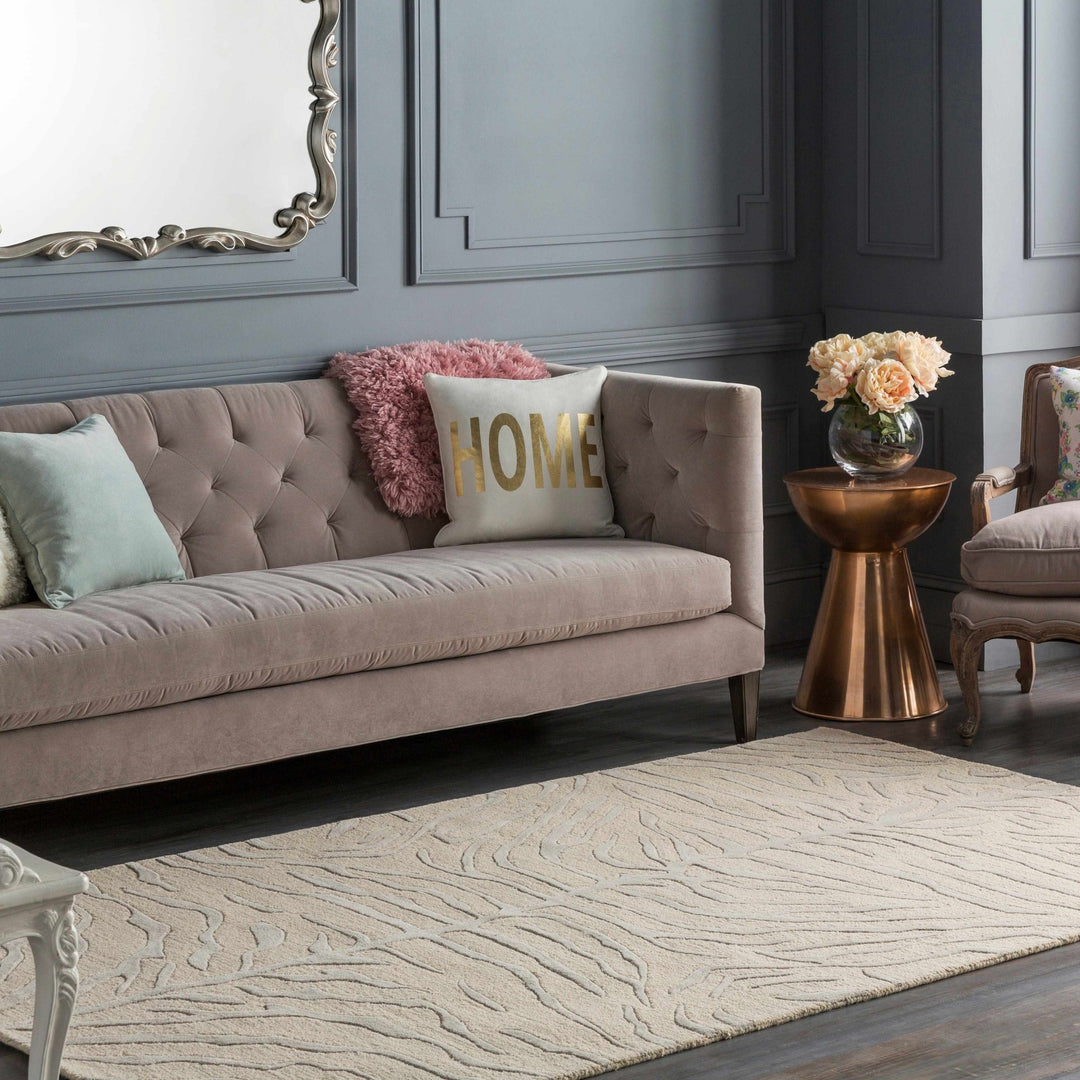 Peora Zebra Print Ivory And Gray Hand Tufted Wool Area Rug - The Rug Decor