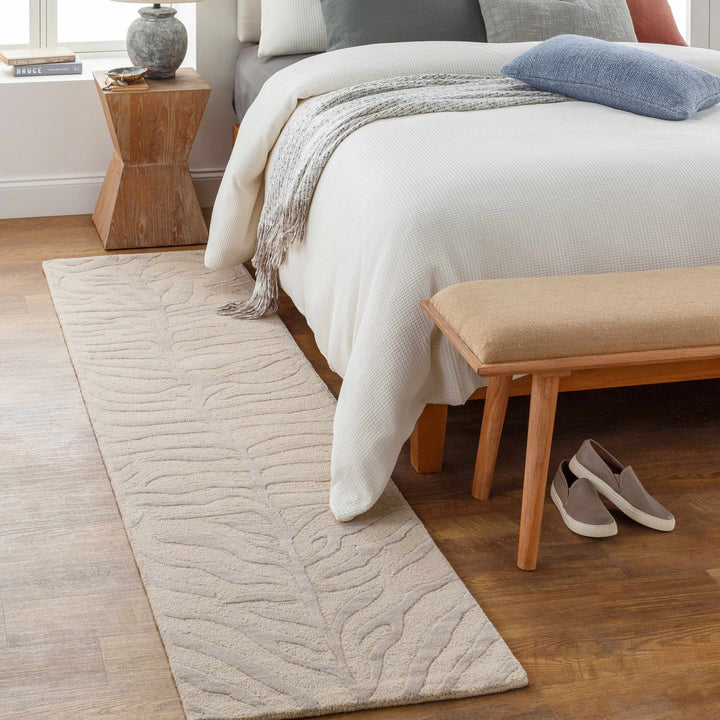 Peora Zebra Print Ivory And Gray Hand Tufted Wool Area Rug - The Rug Decor