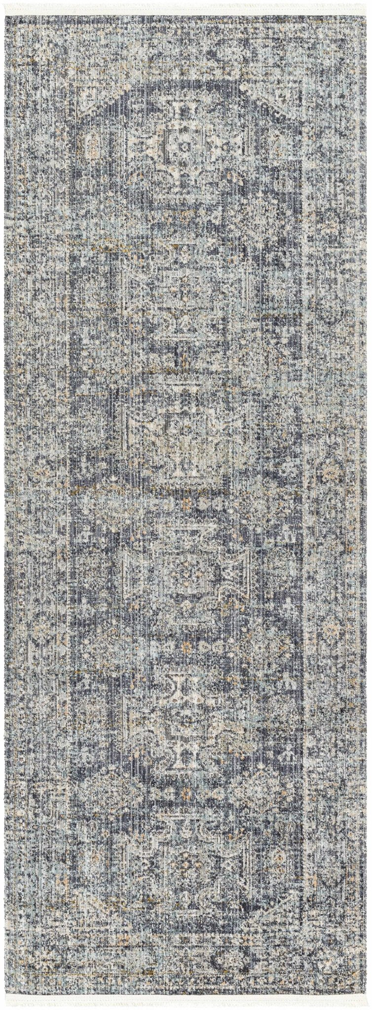 Perga Traditional Style Blue And Gray Washable Area Rug - The Rug Decor