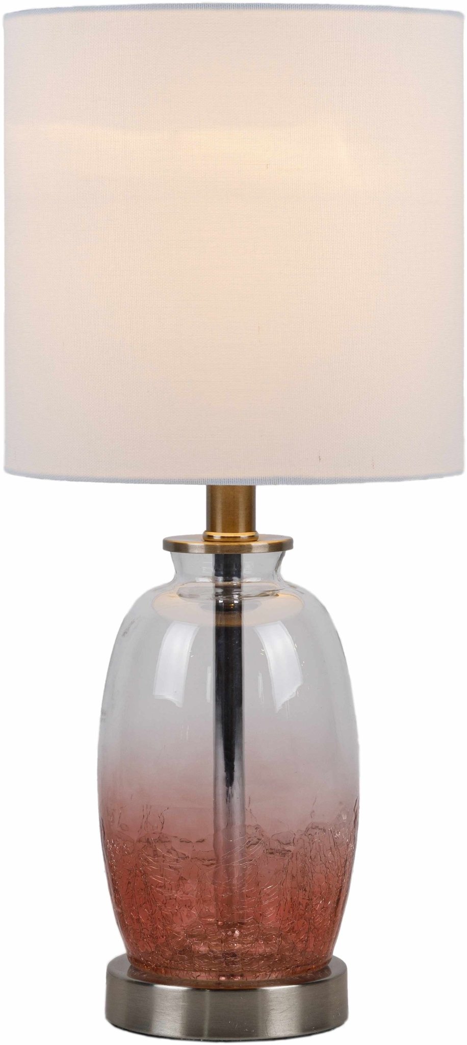 Pertek Pink & White Glass Table Lamp | Traditional Accent Lighting - The Rug Decor