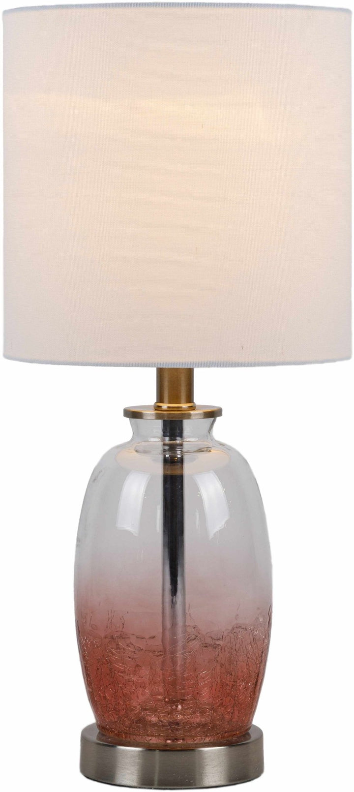 Pertek Pink & White Glass Table Lamp | Traditional Accent Lighting - The Rug Decor