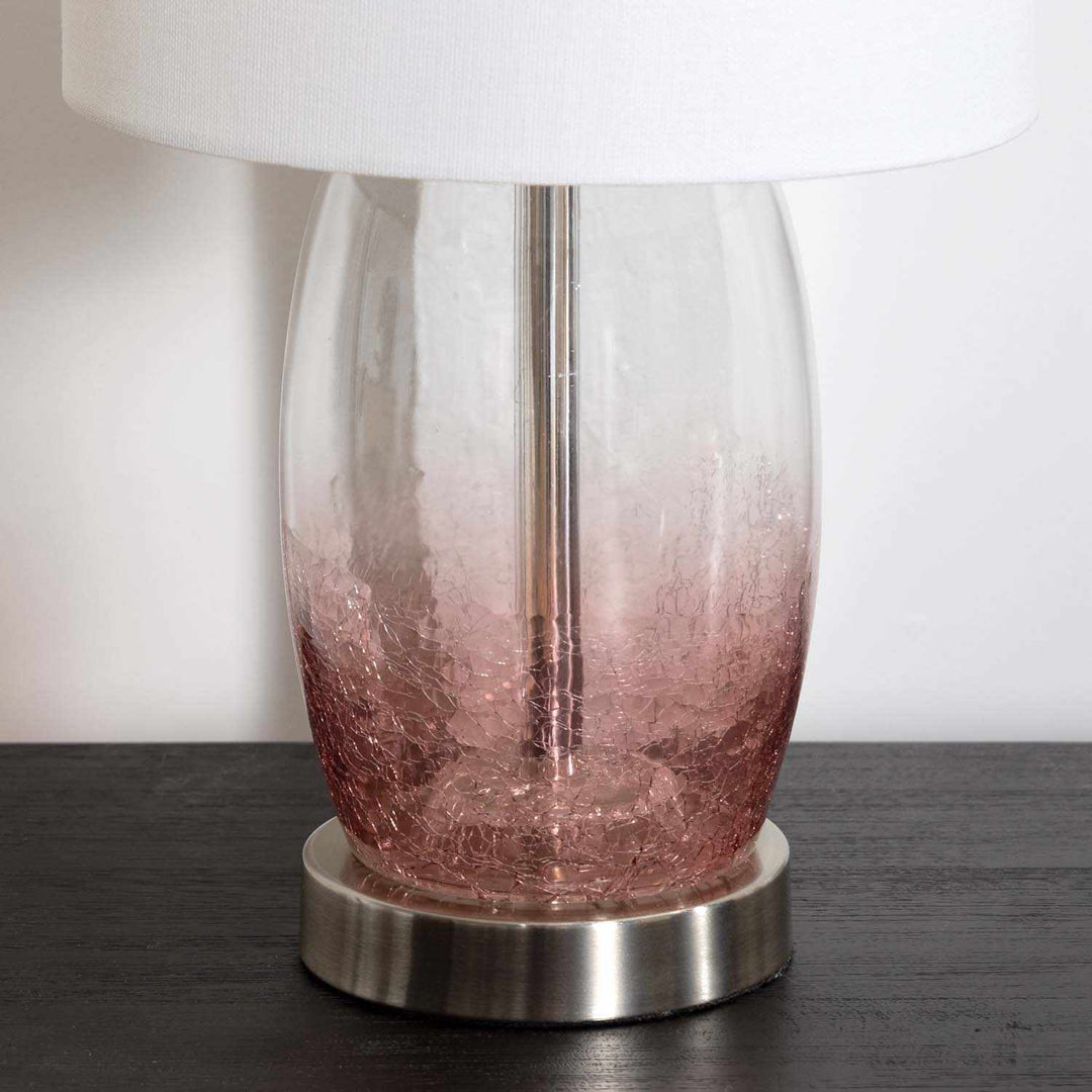 Pertek Pink & White Glass Table Lamp | Traditional Accent Lighting - The Rug Decor