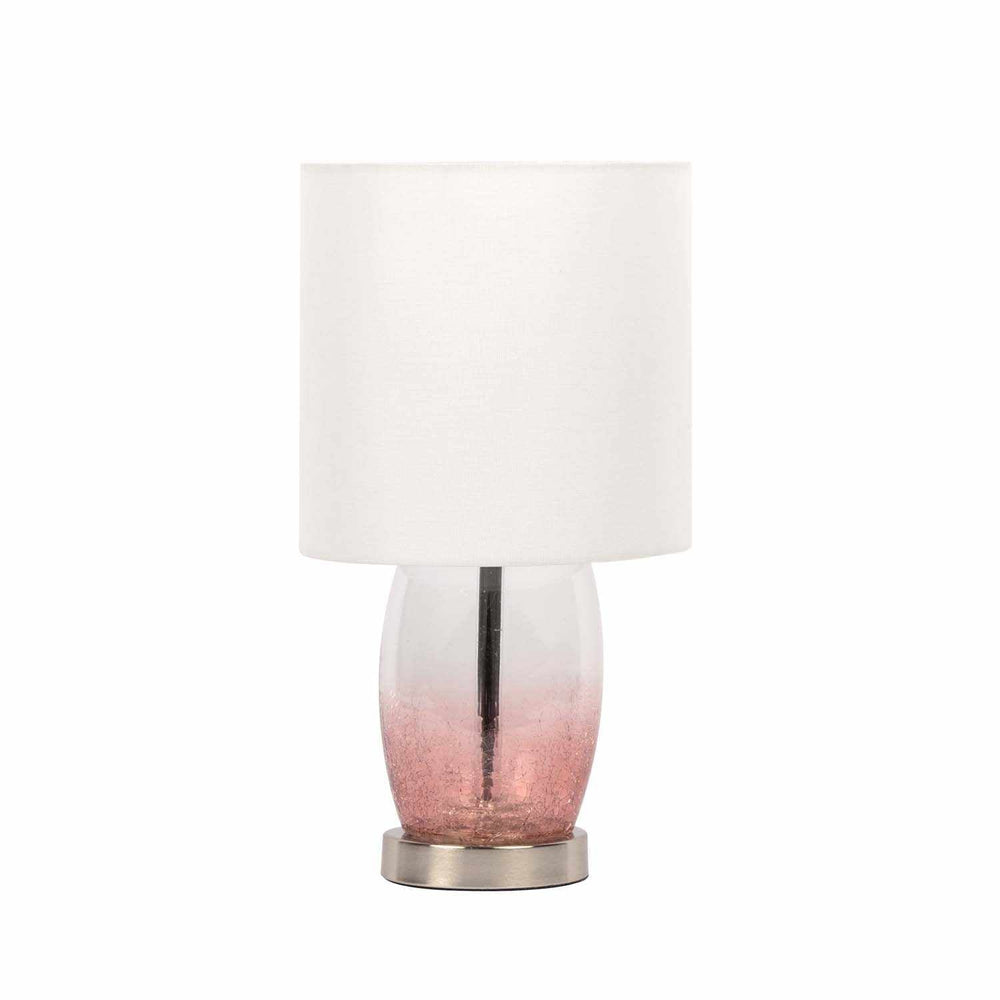 Pertek Pink & White Glass Table Lamp | Traditional Accent Lighting - The Rug Decor