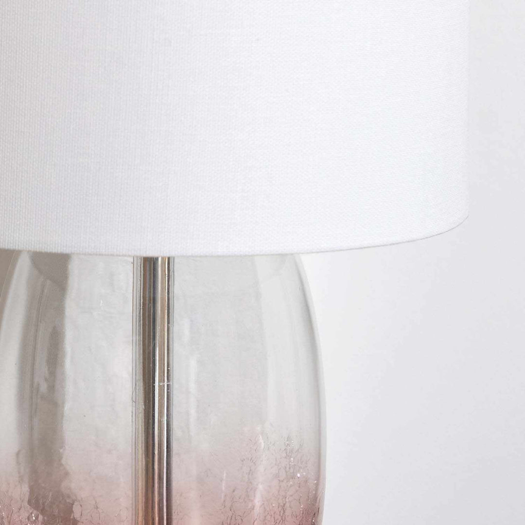 Pertek Pink & White Glass Table Lamp | Traditional Accent Lighting - The Rug Decor