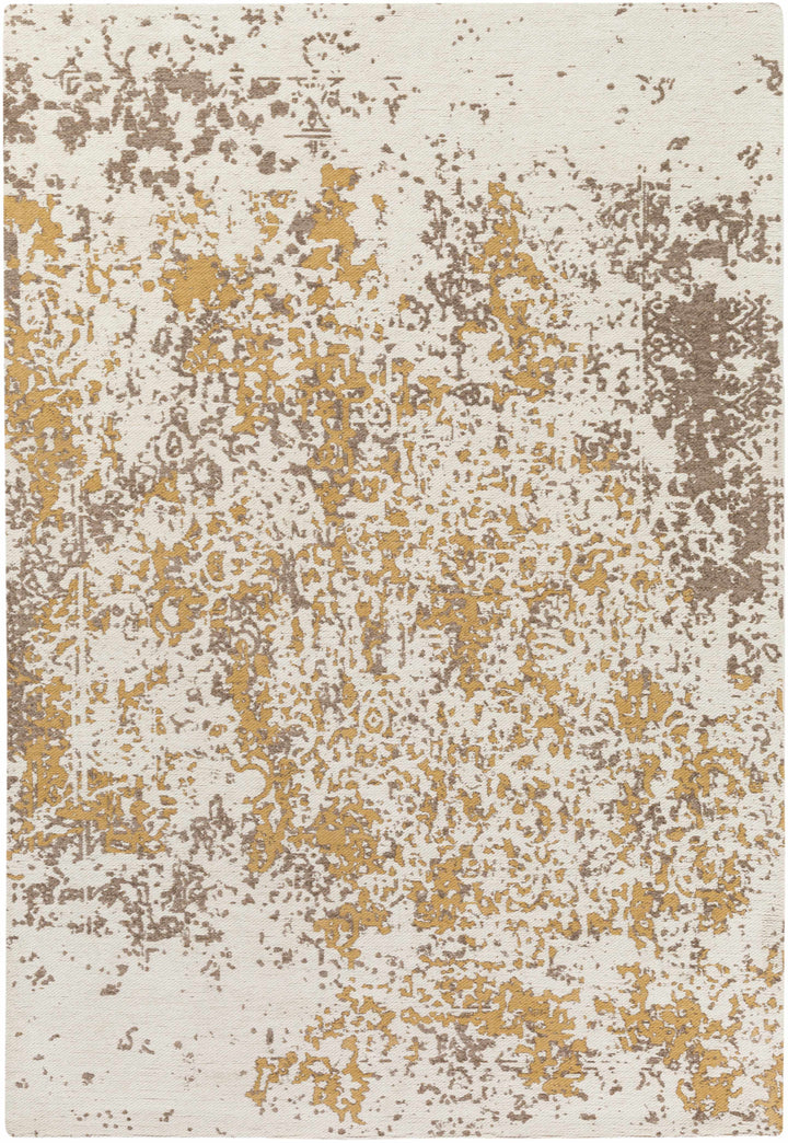 Peru Modern Abstract Beige And Mustard Area Rug