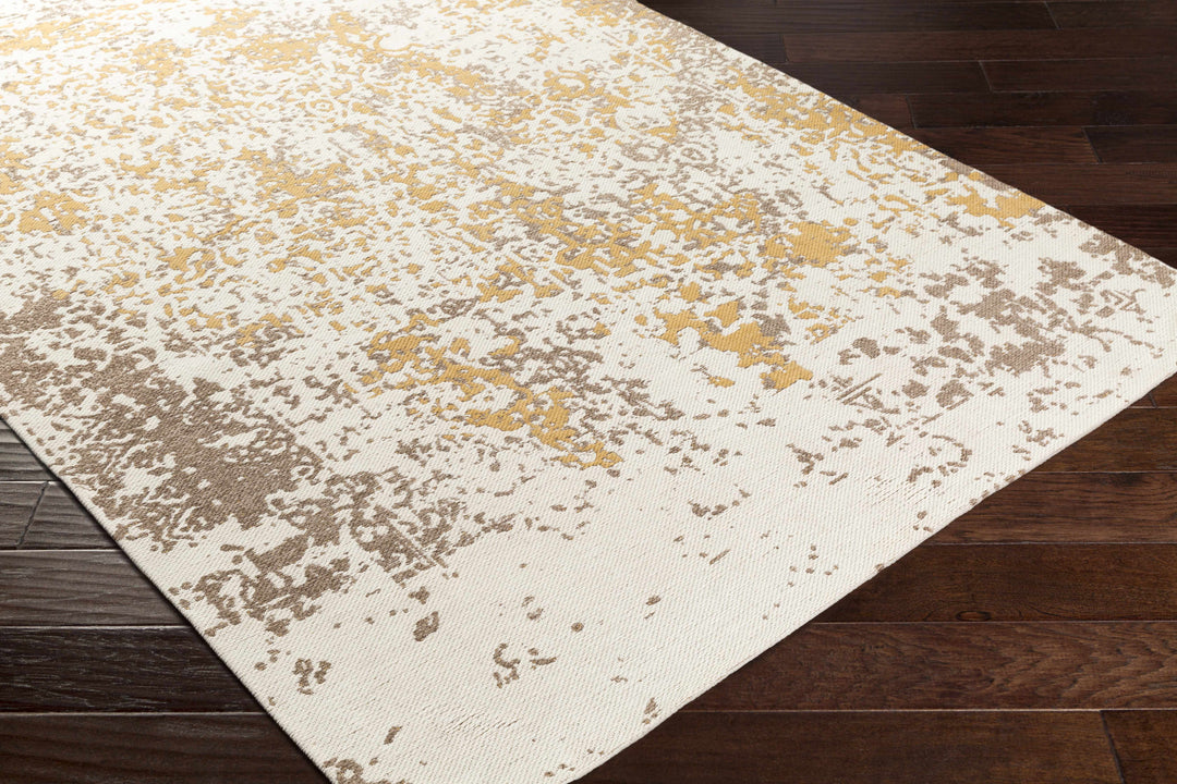 Peru Modern Abstract Beige And Mustard Area Rug