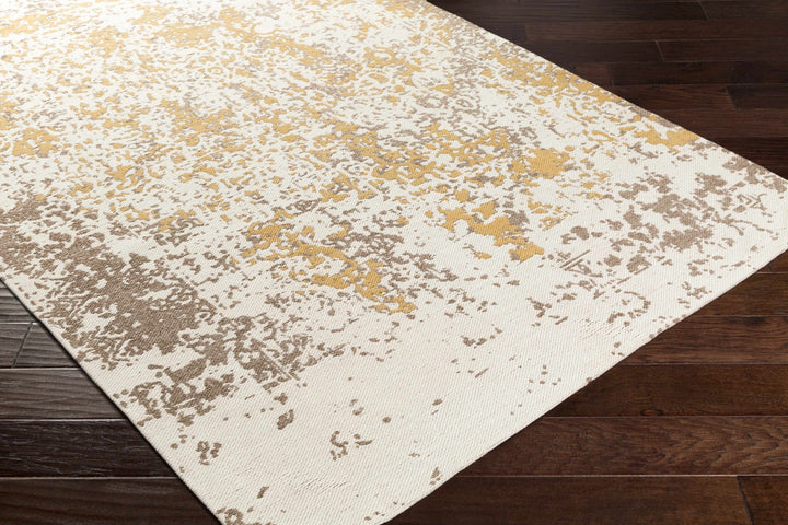 Peru Modern Abstract Beige And Mustard Area Rug - The Rug Decor