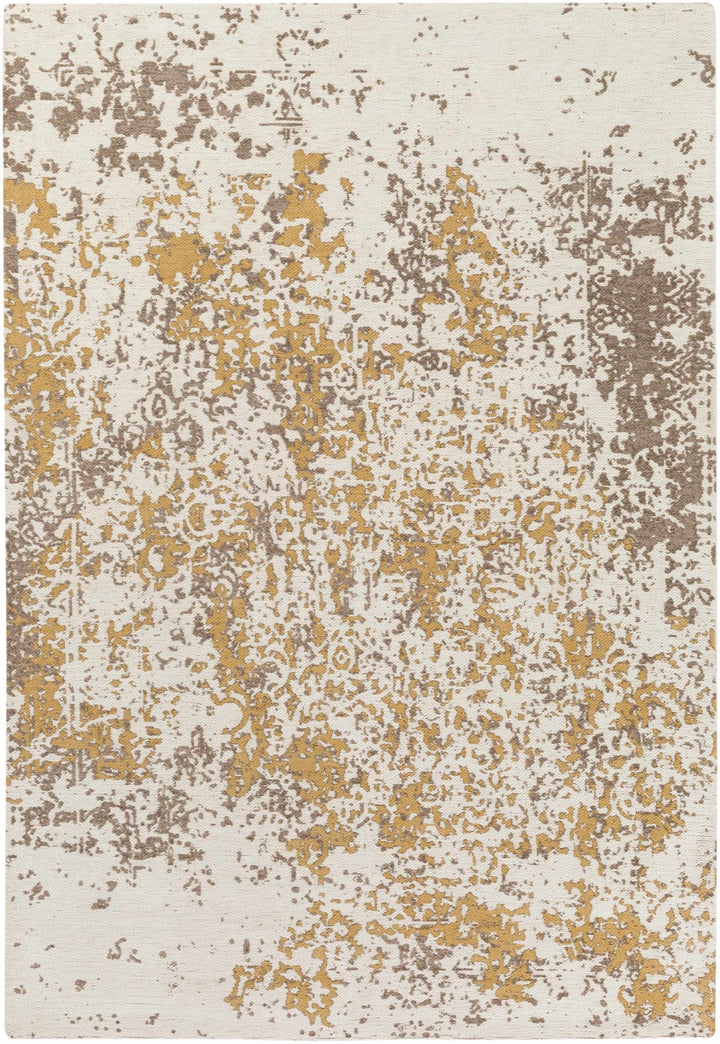Peru Modern Abstract Beige And Mustard Area Rug - The Rug Decor