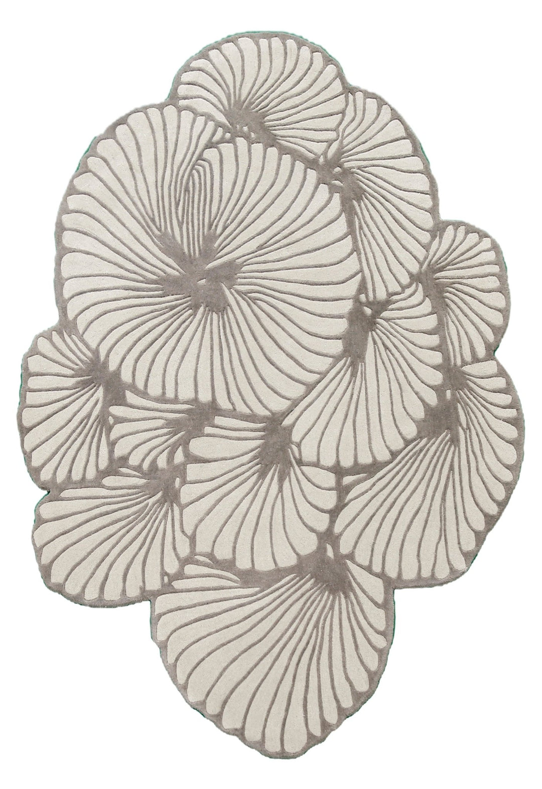 Petals Modern Floral Lace Beige Hand Tufted 5x7 Wool Rug - The Rug Decor