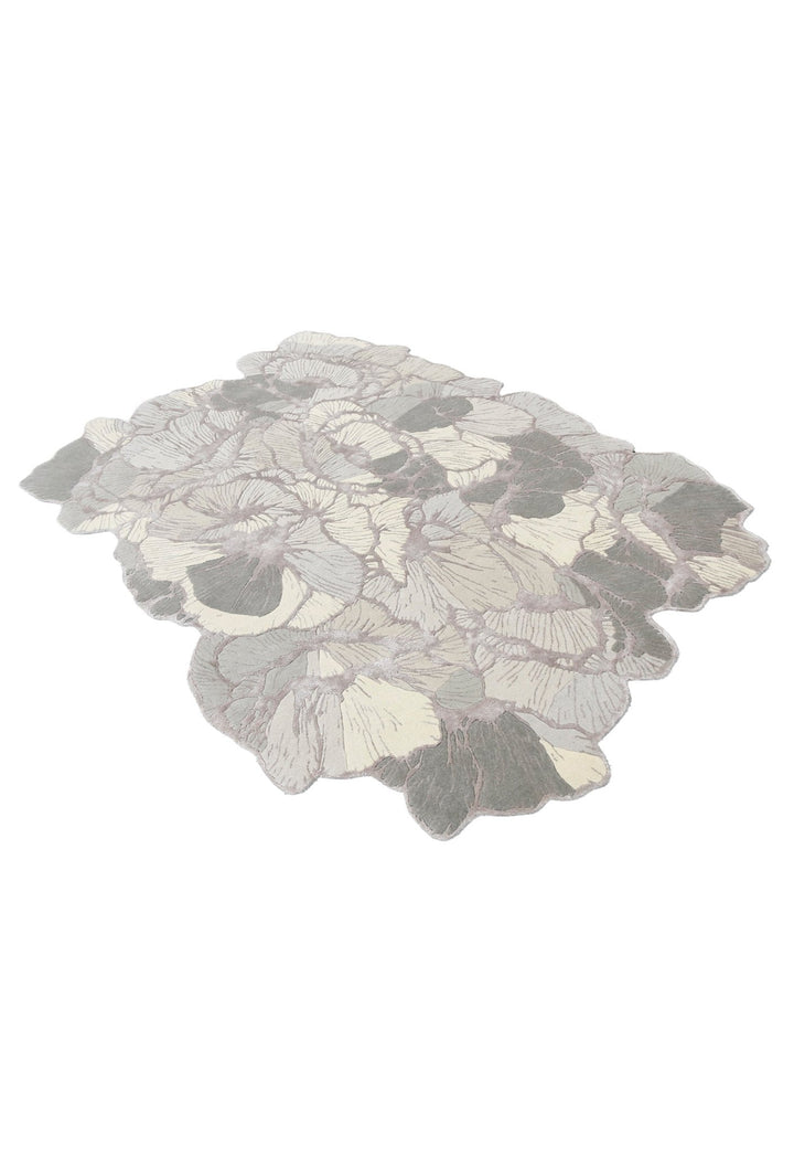 Petals Modern Gray Hand Tufted 5x7 Wool Area Rug - The Rug Decor