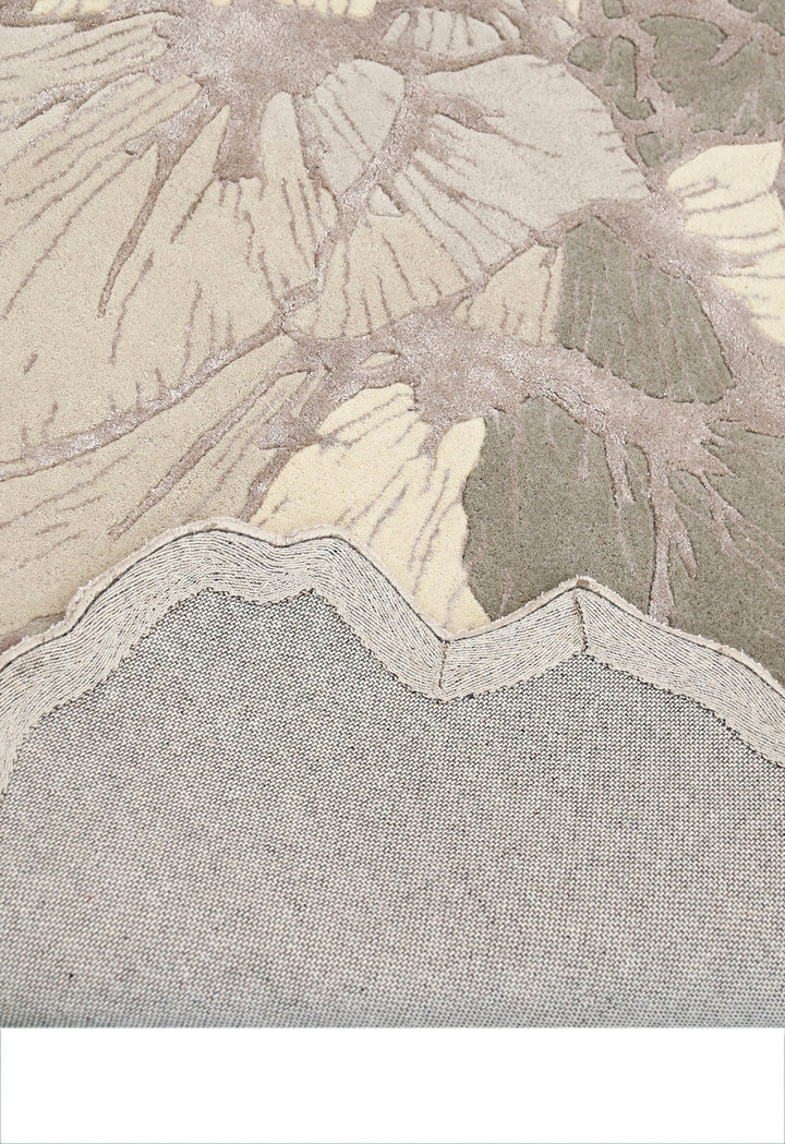 Petals Modern Gray Hand Tufted 5x7 Wool Area Rug - The Rug Decor