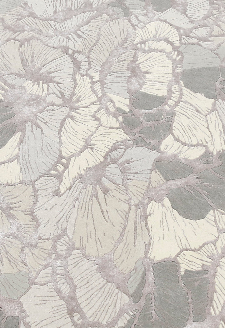 Petals Modern Gray Hand Tufted 5x7 Wool Area Rug - The Rug Decor