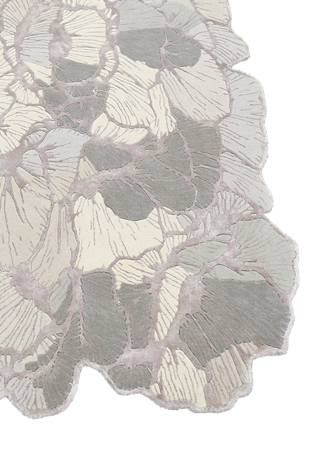 Petals Modern Gray Hand Tufted 5x7 Wool Area Rug - The Rug Decor