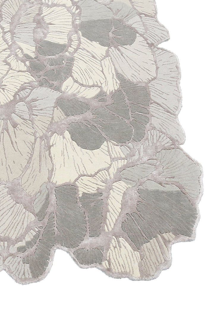 Petals Modern Gray Hand Tufted 5x7 Wool Area Rug - The Rug Decor