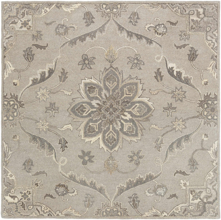 Peterstown Traditional Medallion Beige And Gray Wool Rug - The Rug Decor