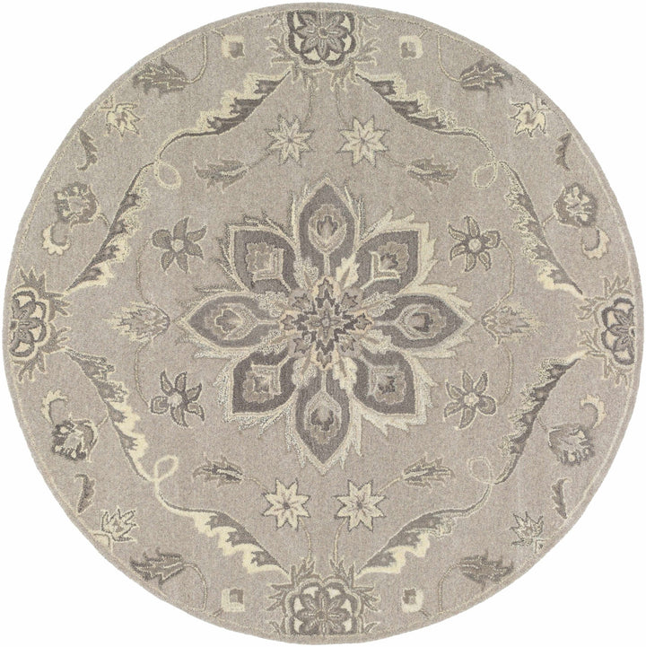 Peterstown Traditional Medallion Beige And Gray Wool Rug - The Rug Decor