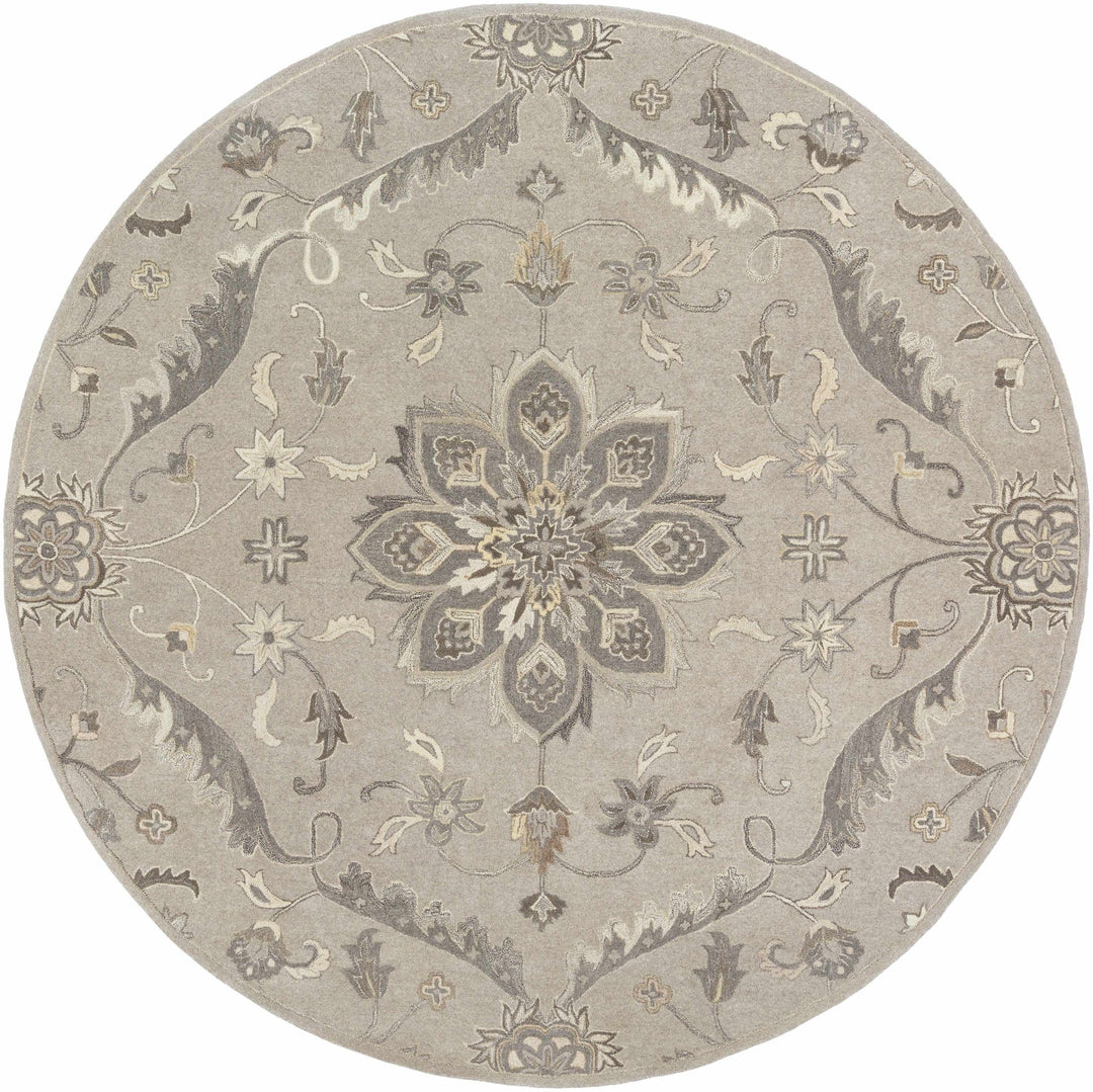 Peterstown Traditional Medallion Beige And Gray Wool Rug - The Rug Decor