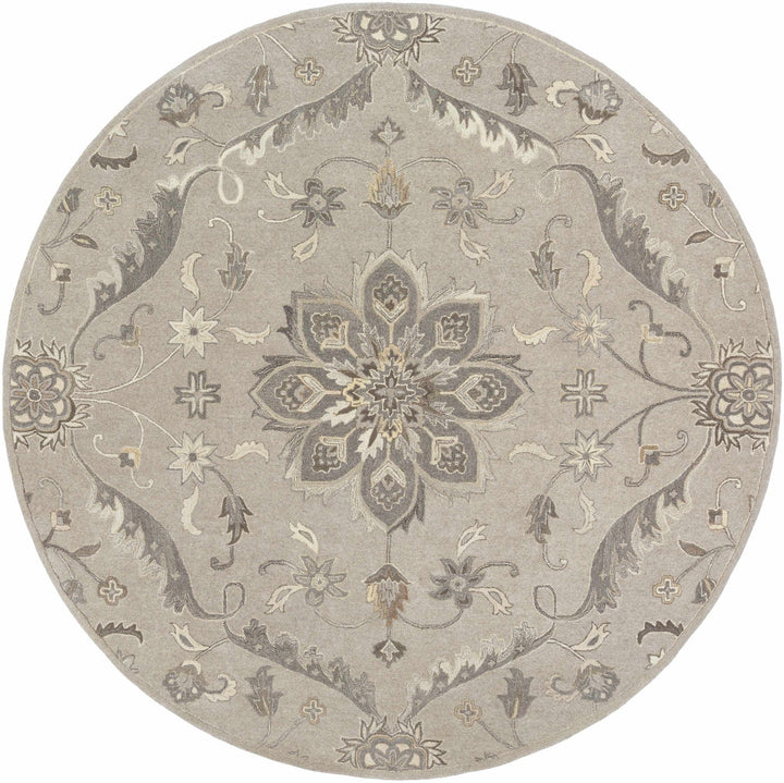 Peterstown Traditional Medallion Beige And Gray Wool Rug - The Rug Decor