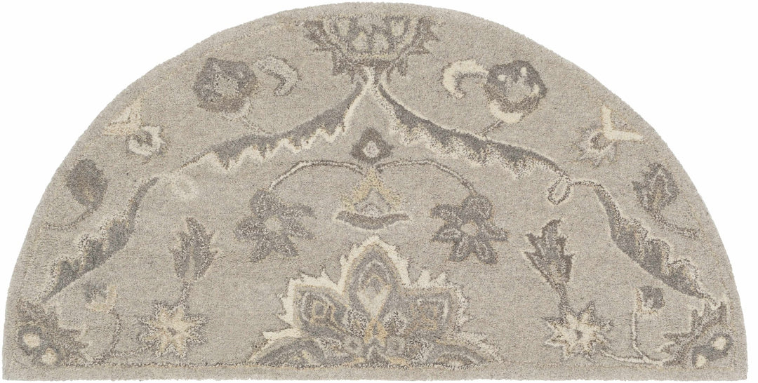 Peterstown Traditional Medallion Beige And Gray Wool Rug - The Rug Decor