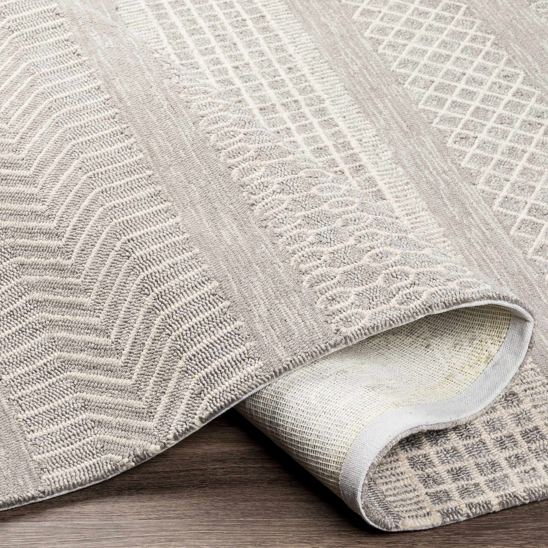 Pewsey Ivory And Gray Modern Geometrical Outdoor Area Rug
