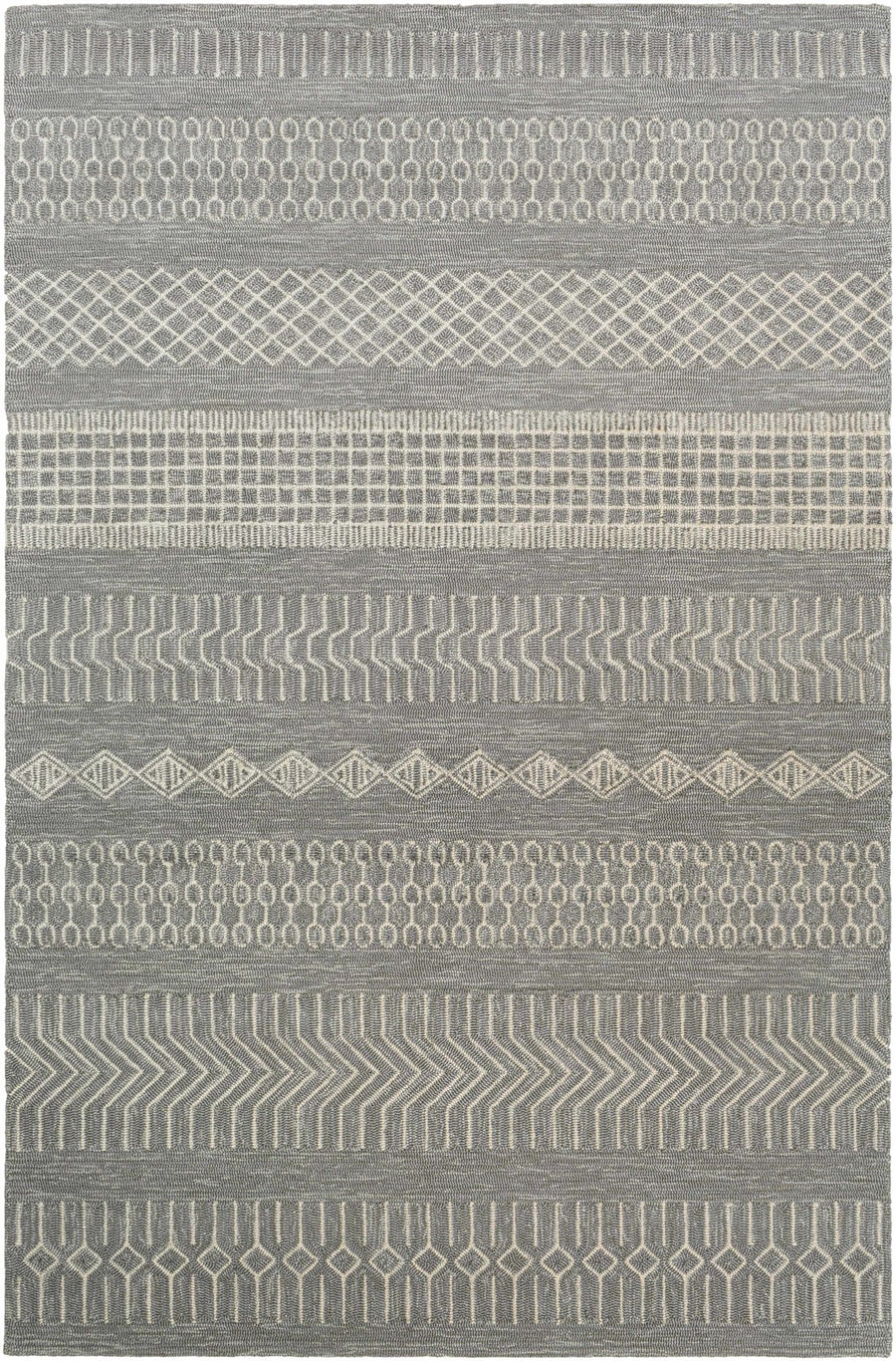 Pewsey Ivory And Gray Modern Geometrical Outdoor Area Rug - The Rug Decor