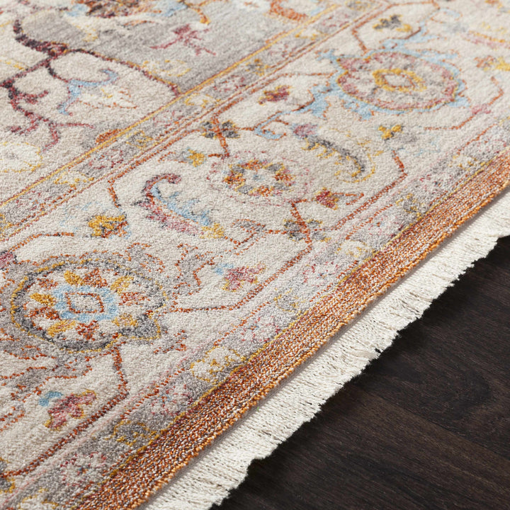Phila Traditional Style Ivory And Orange Area Rug