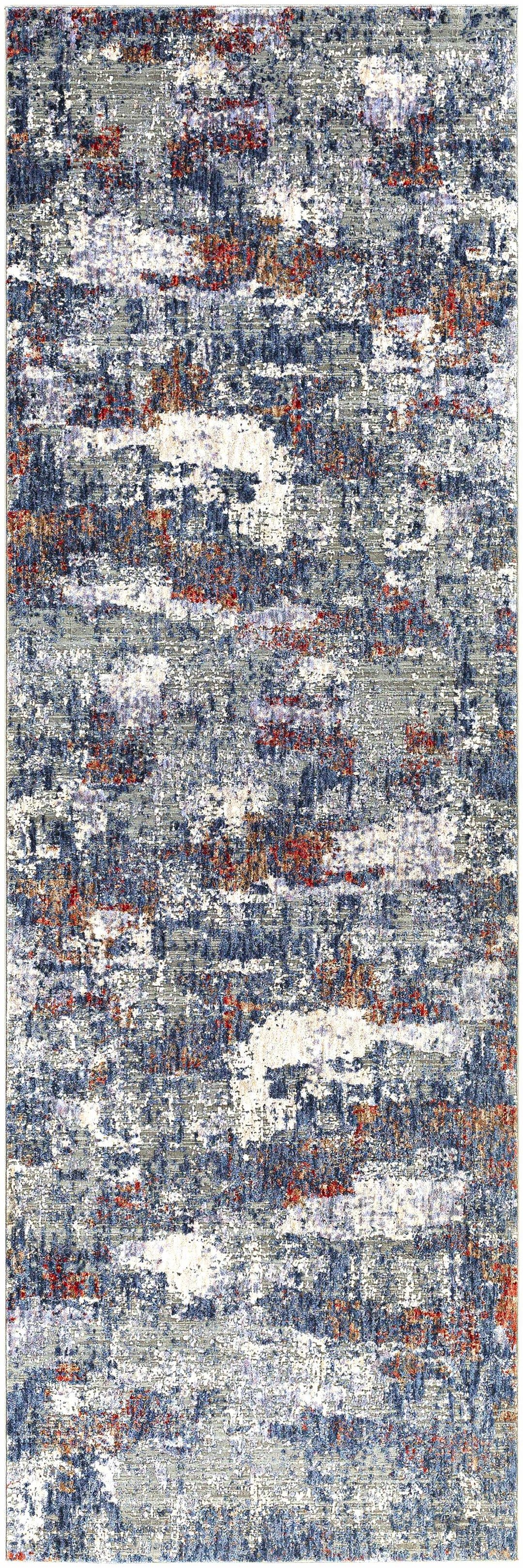 Pictou Blue And Ivory Modern Abstract Design Area Rug