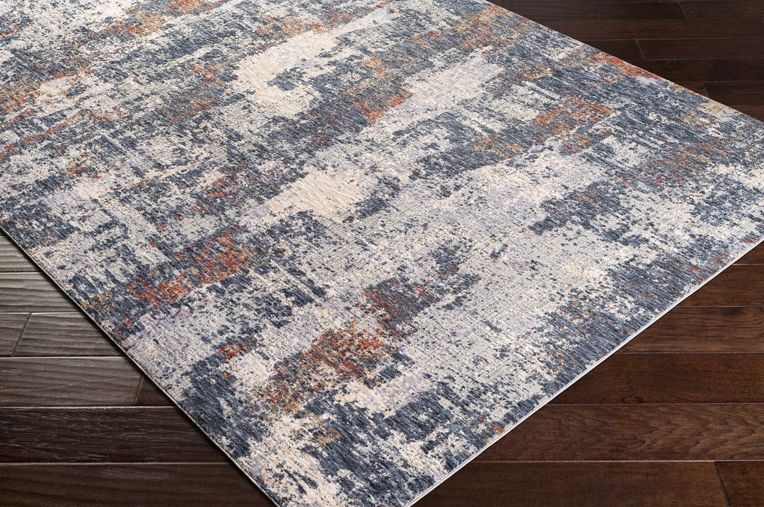 Pictou Blue And Ivory Modern Abstract Design Area Rug
