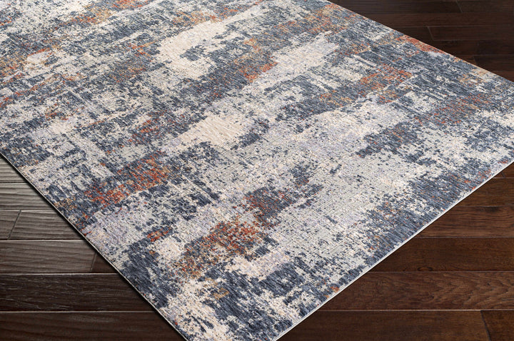Pictou Blue And Ivory Modern Abstract Design Area Rug