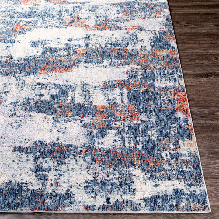 Pictou Blue And Ivory Modern Abstract Design Area Rug