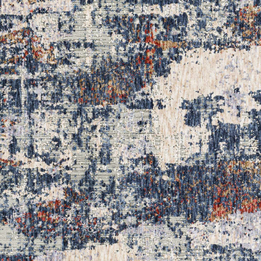 Pictou Blue And Ivory Modern Abstract Design Area Rug