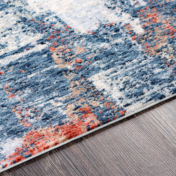 Pictou Blue And Ivory Modern Abstract Design Area Rug