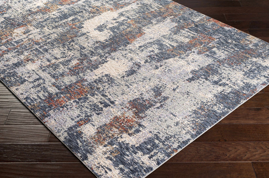 Pictou Blue And Ivory Modern Abstract Design Area Rug - The Rug Decor