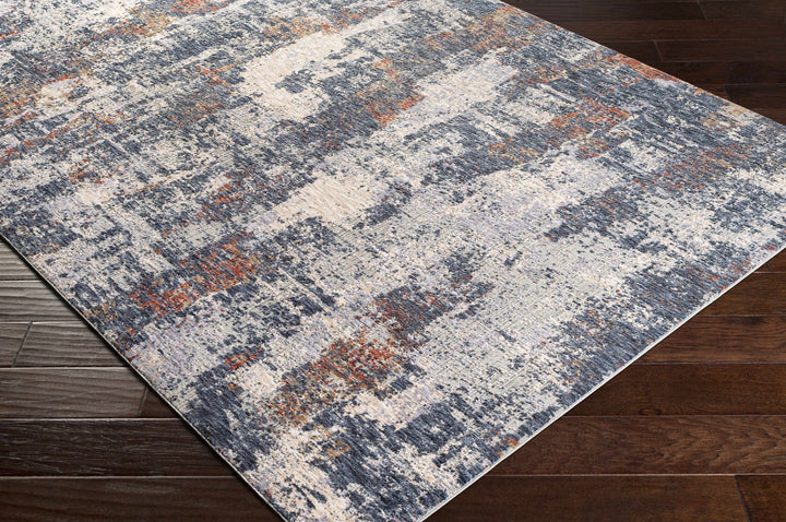 Pictou Blue And Ivory Modern Abstract Design Area Rug - The Rug Decor