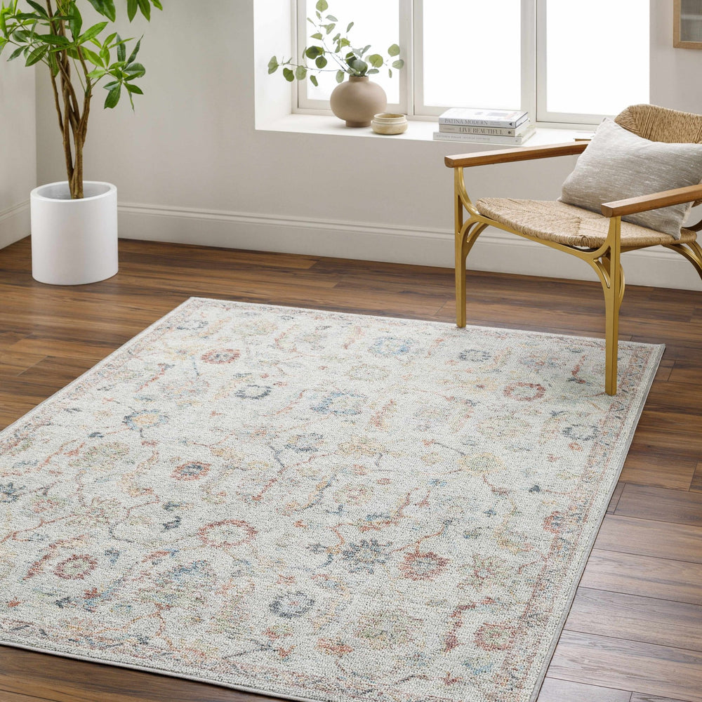Piera Traditional Style Ivory Washable Area Rug - The Rug Decor