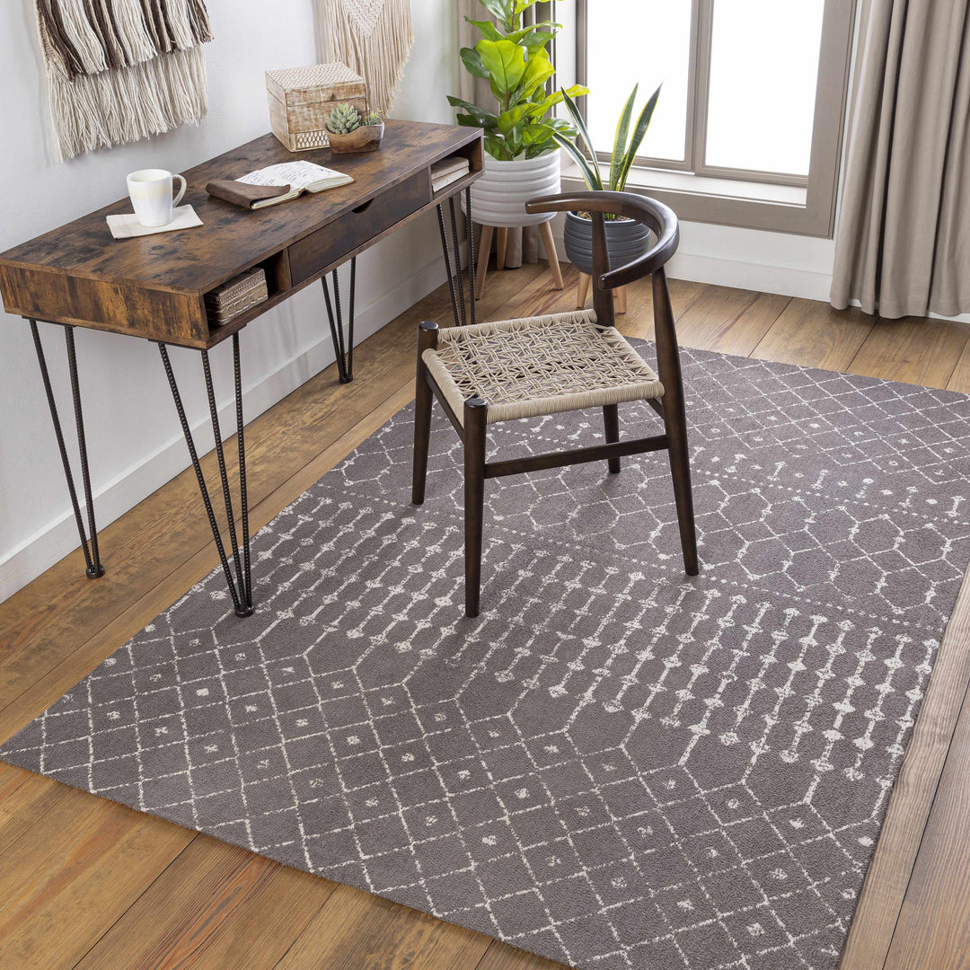 Pilning Taupe Modern Geometrical Design Hand Woven Area Rug
