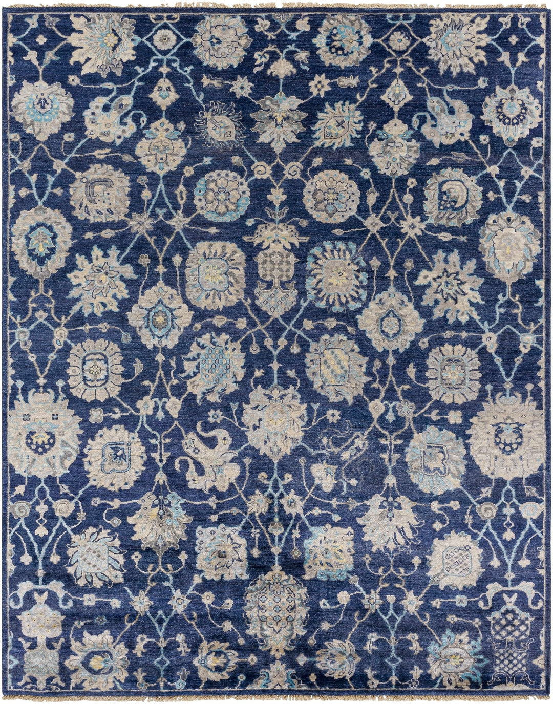 Pinetop Traditional Blue And Beige Hand Knotted Area Rug - The Rug Decor