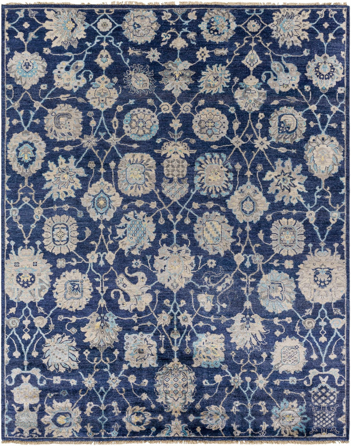 Pinetop Traditional Blue And Beige Hand Knotted Area Rug - The Rug Decor