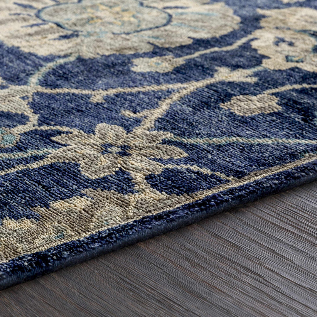 Pinetop Traditional Blue And Beige Hand Knotted Area Rug - The Rug Decor