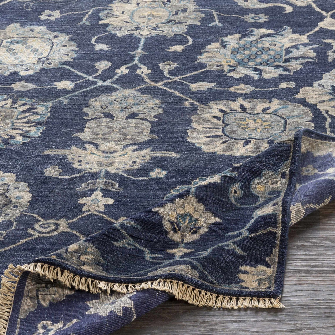 Pinetop Traditional Blue And Beige Hand Knotted Area Rug - The Rug Decor