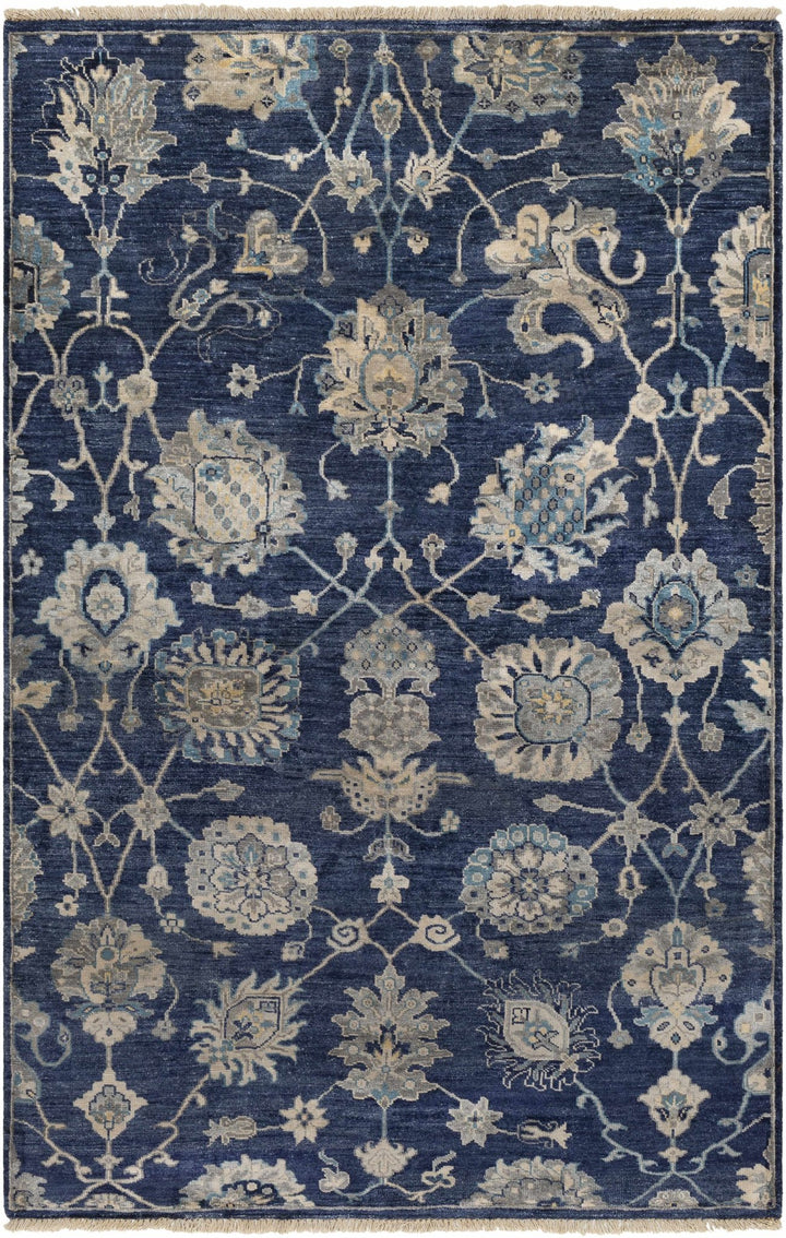 Pinetop Traditional Blue And Beige Hand Knotted Area Rug - The Rug Decor