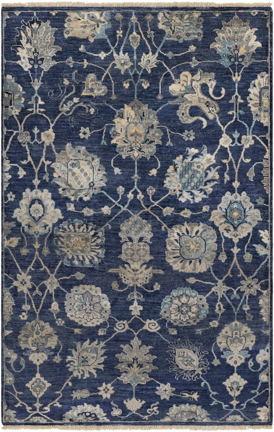 Pinetop Traditional Blue And Beige Hand Knotted Area Rug - The Rug Decor