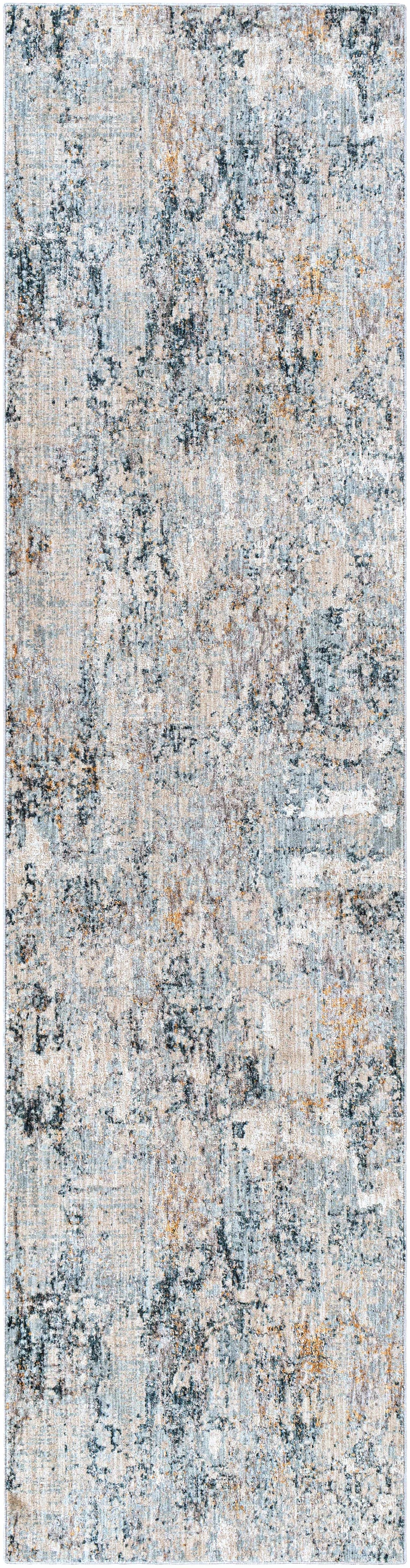 Contemporary Abstract Gray Machine Woven Rug