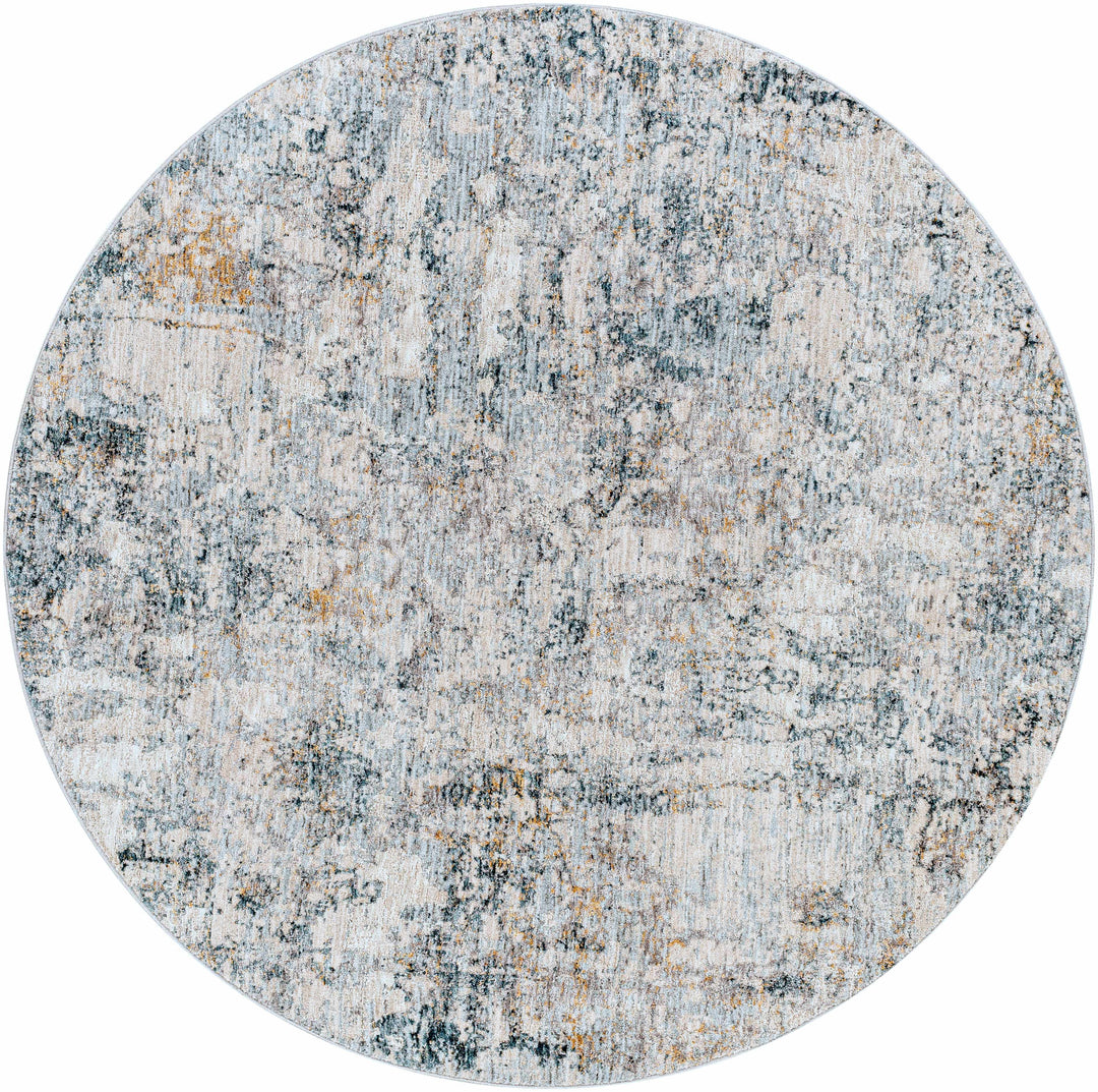 Contemporary Abstract Gray Machine Woven Rug