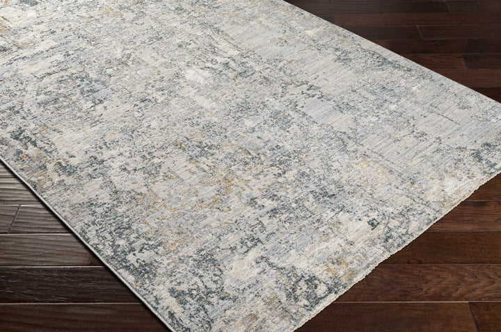 Contemporary Abstract Gray Machine Woven Rug